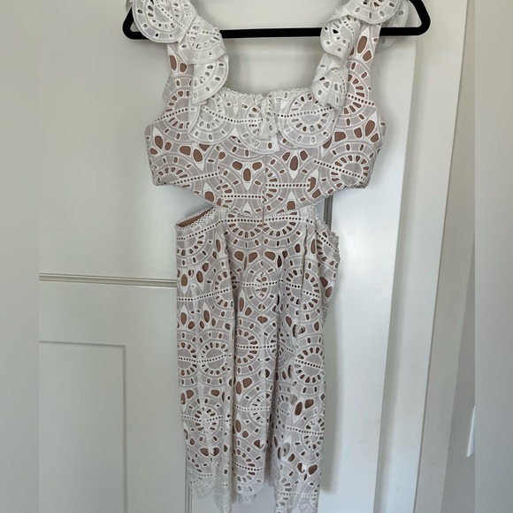 Red Carter Sadelle Eyelet Lace Mini Dress - Picture 2 of 4